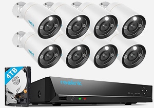 REOLINK 12MP Security Camera System Commercial, 8pcs H.265 12MP PoE Security Cameras Wired Outdoor